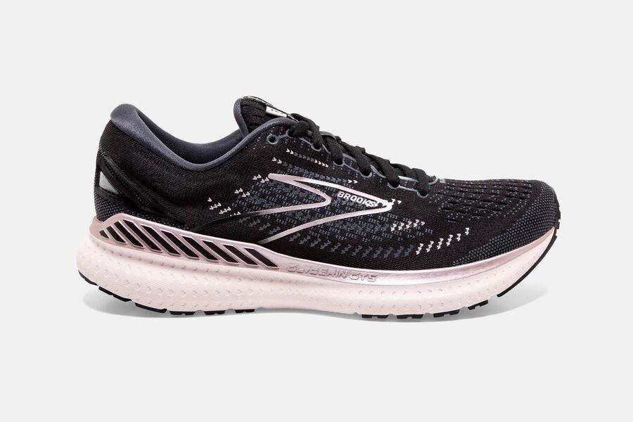 Brooks Glycerin GTS 19 Road Running Shoes Womens - Black/Pink - NFJZM-7832